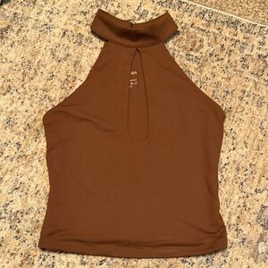 Brown Halter Neck Top
